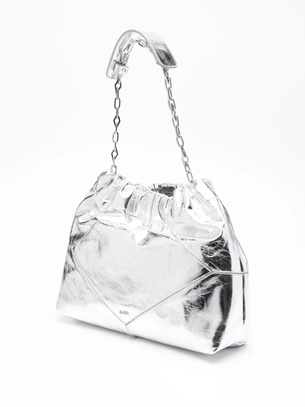 Ba&Sh June leren schoudertas met kettingband Zilver