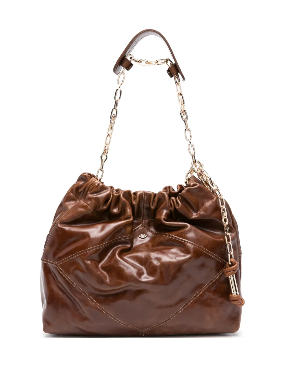 Ba&Sh June chain-strap leather tote bag | Brown | Image 1