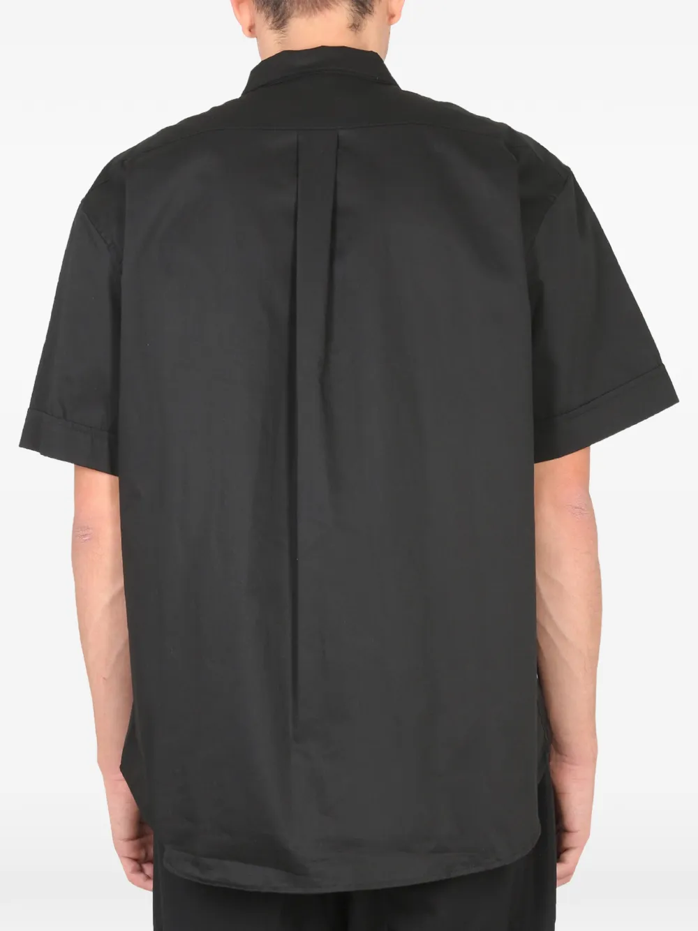 Ih Nom Uh Nit Overhemd met logopatch en korte mouwen Zwart