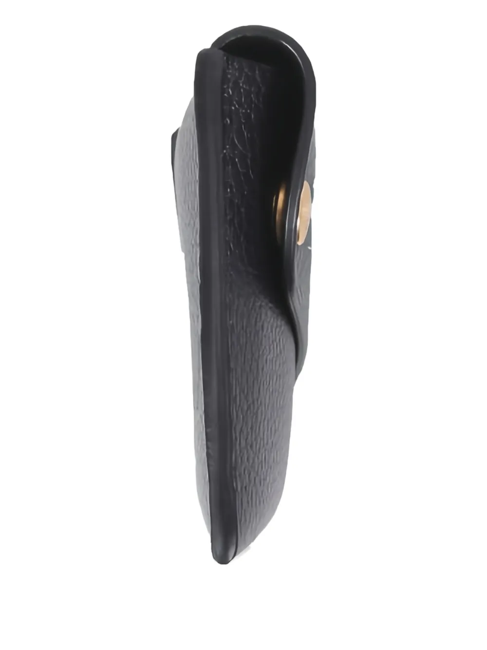 Il Bisonte Press-stud Leather Cardholder In Black