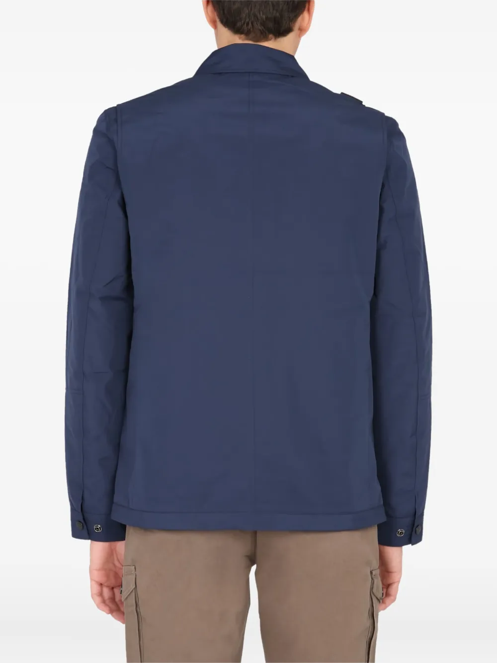 Ma.strum Logo-patch Shirt Jacket In Blue
