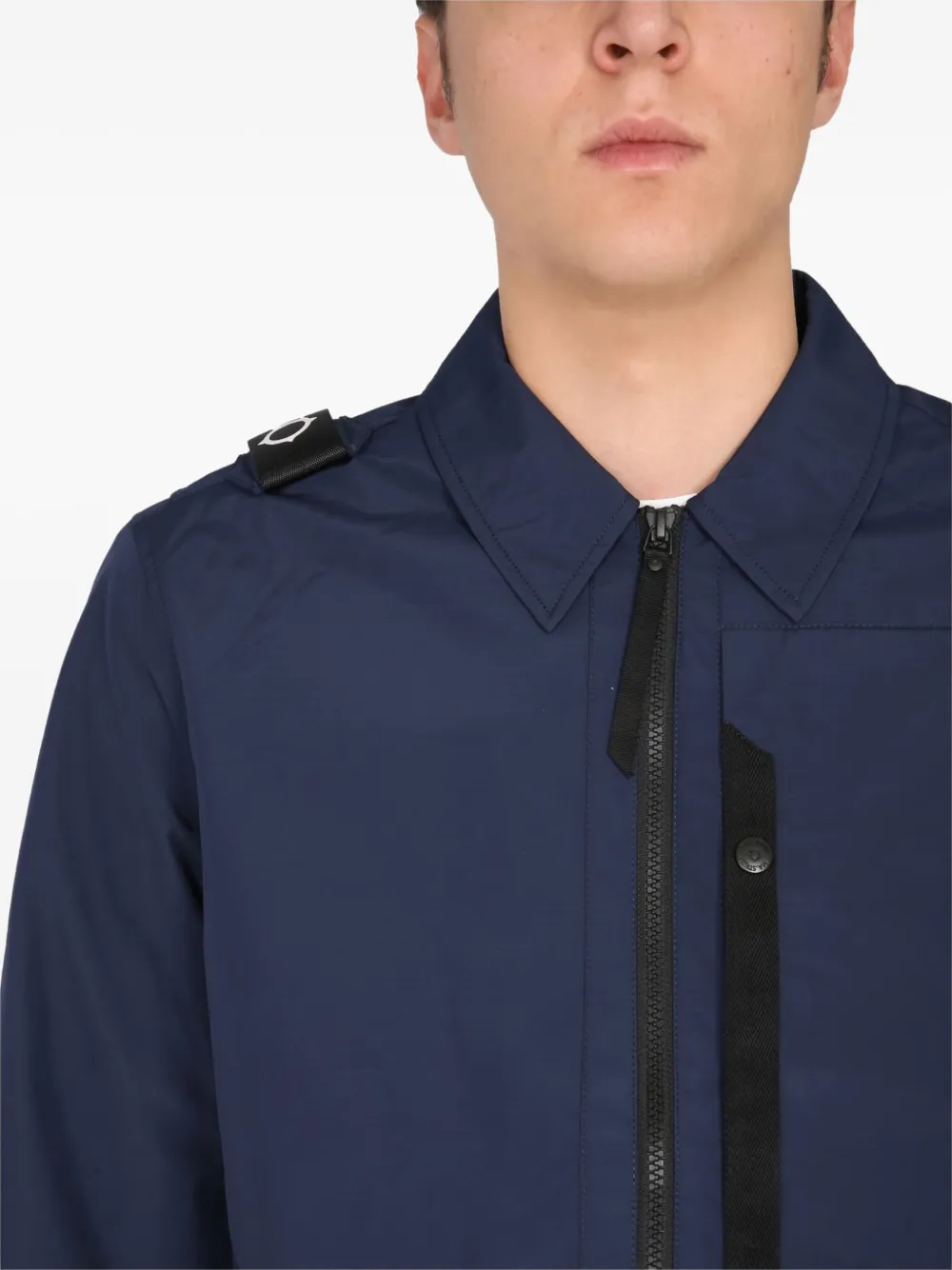 Ma.strum Logo-patch Shirt Jacket In Blue