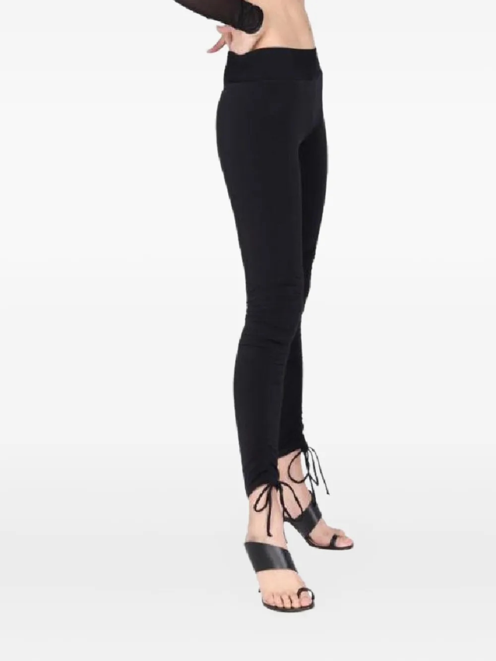 HUALA gathered tie trousers - Zwart