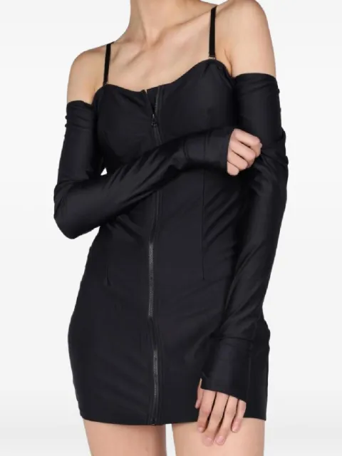 HUALA zip long-sleeved mini dress