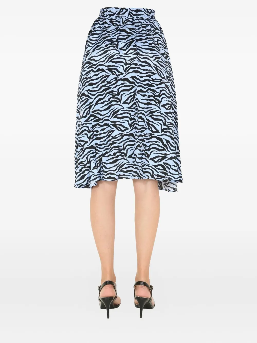 Jovonna Zebra-print Midi Skirt In Blue