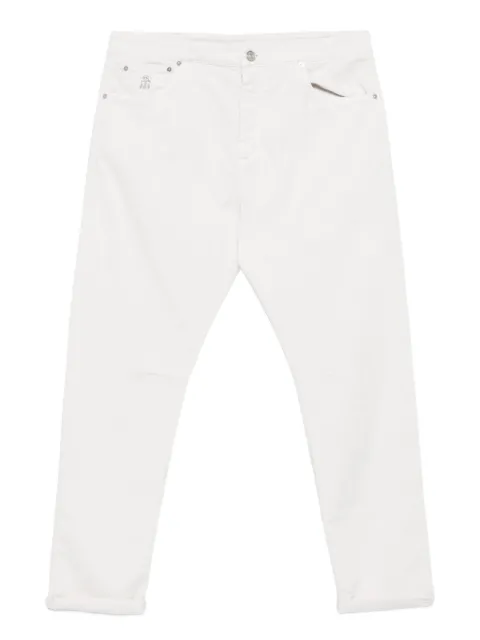 Brunello Cucinelli jeans con placa del logo y cinco bolsillos