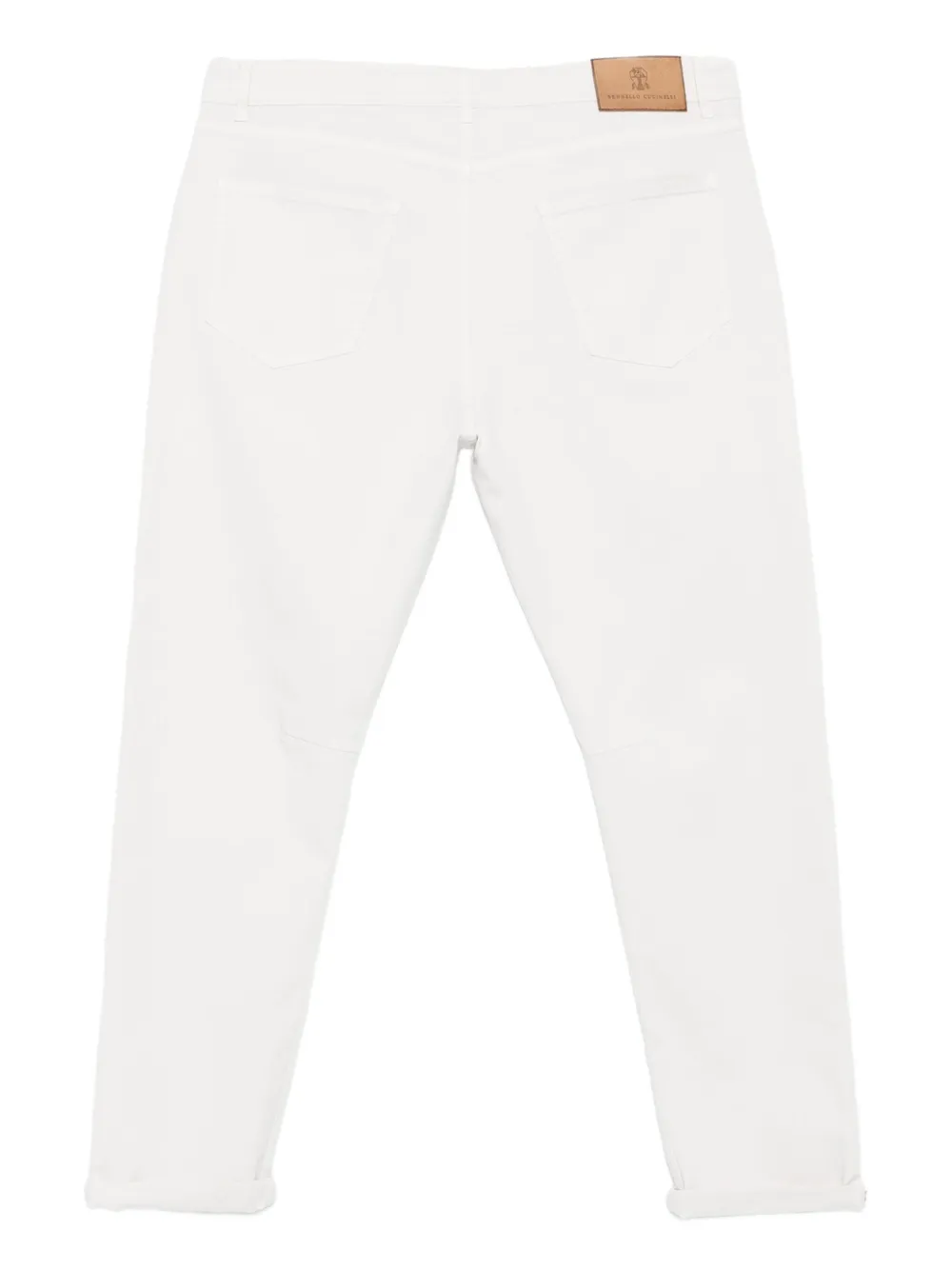 Brunello Cucinelli logo-plaque five-pocket jeans - Wit