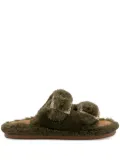 ALIBI Greta double-buckle eco-fur slippers - Green