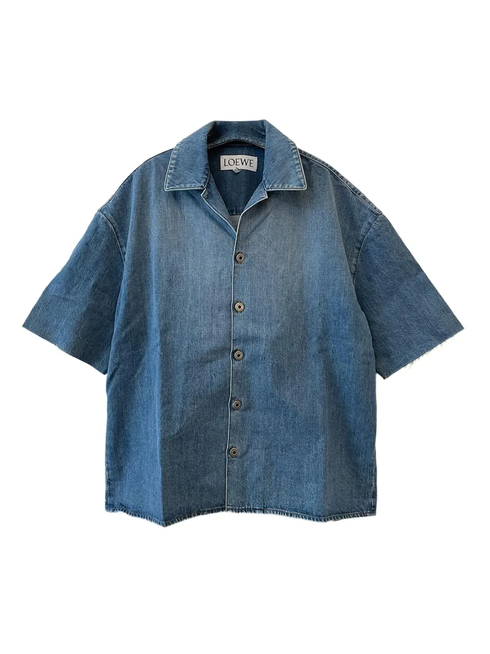 frayed-sleeves shirt
