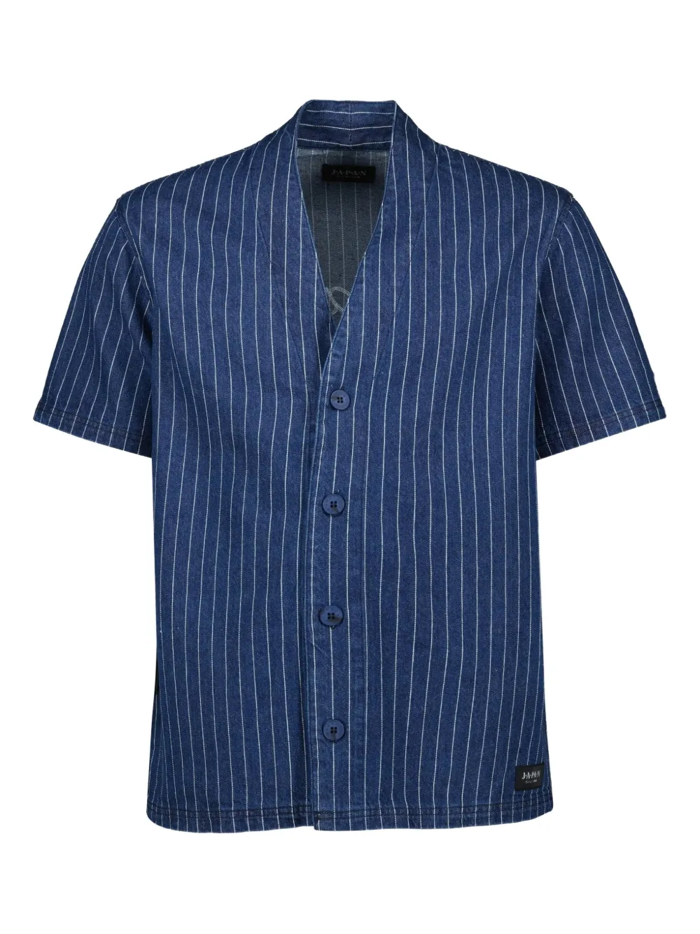 Japan Rags pinstripe short-sleeve shirt | Blue | Image 1