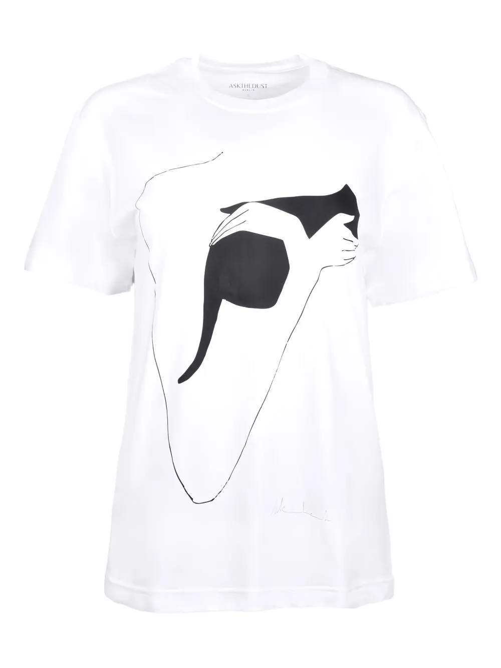 Askthedust Cat T-shirt | White | Image 1