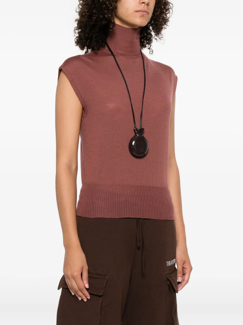 Rick Owens ribbed turtleneck top Bruin