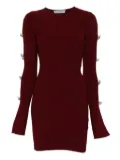 MACH & MACH bow-embellished ribbed dress - Red