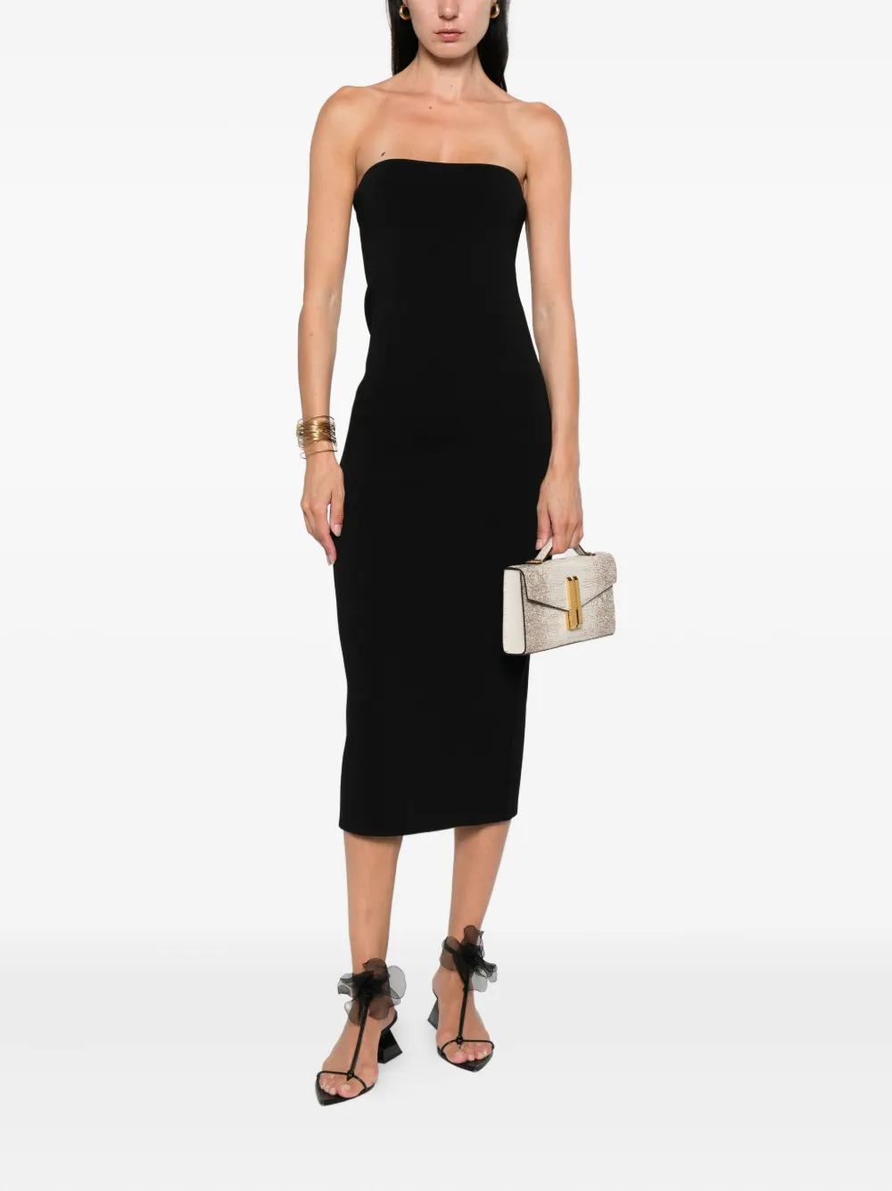 ANINE BING Strapless midi-jurk Zwart