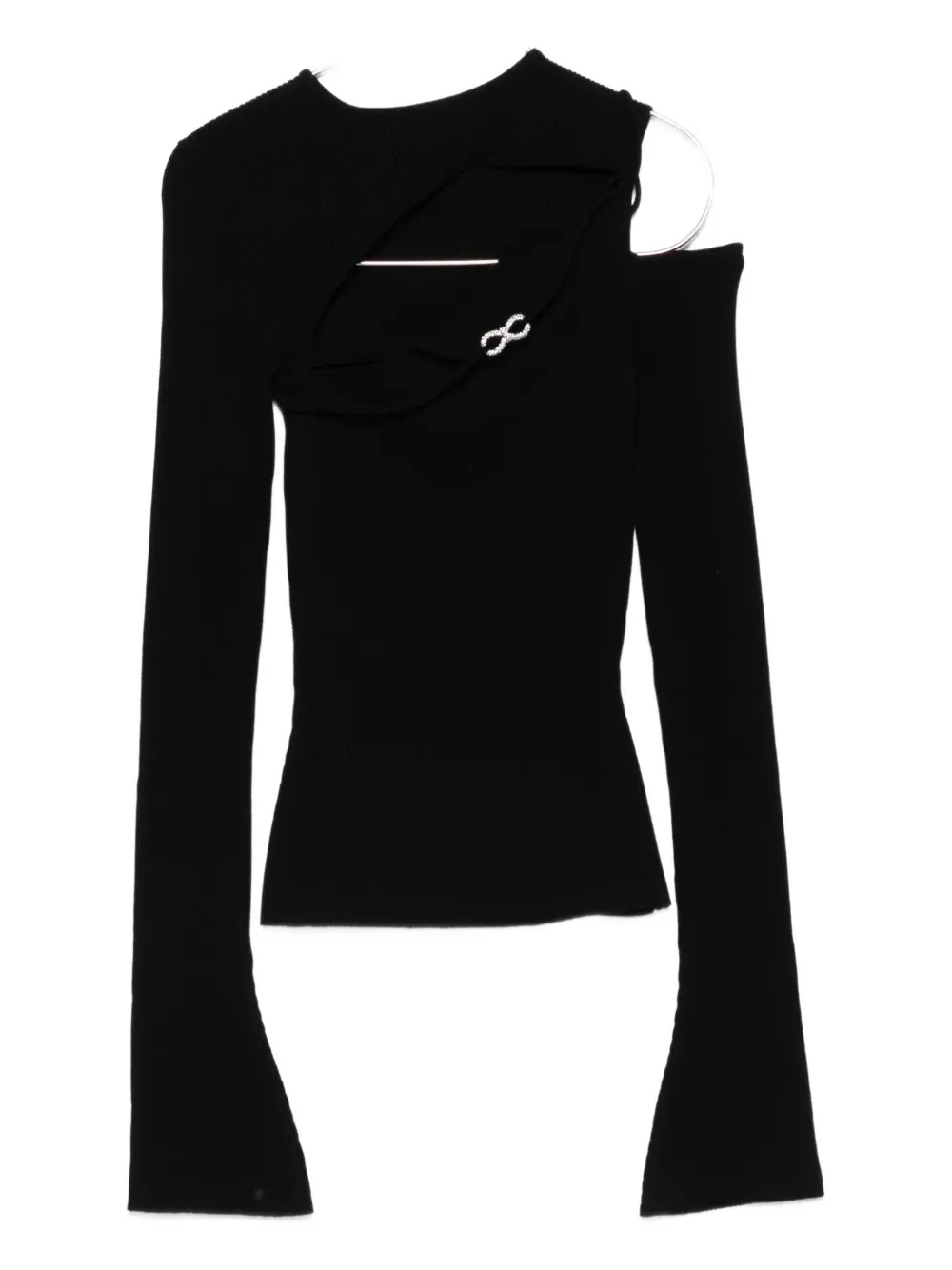 MACH & MACH cut-out bell-sleeve blouse | Black | Image 1