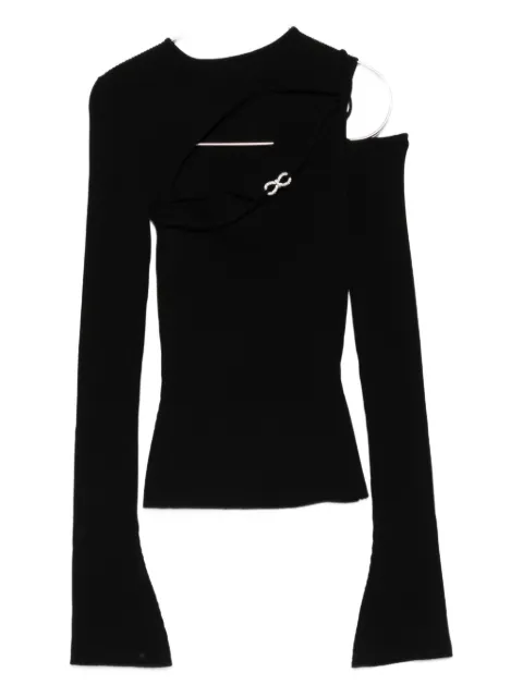 MACH & MACH cut-out bell-sleeve blouse