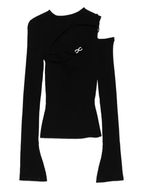 MACH & MACH cut-out bell-sleeve blouse