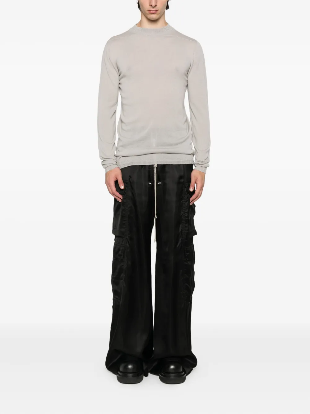 Rick Owens Wollen T-shirt met lange mouwen Grijs