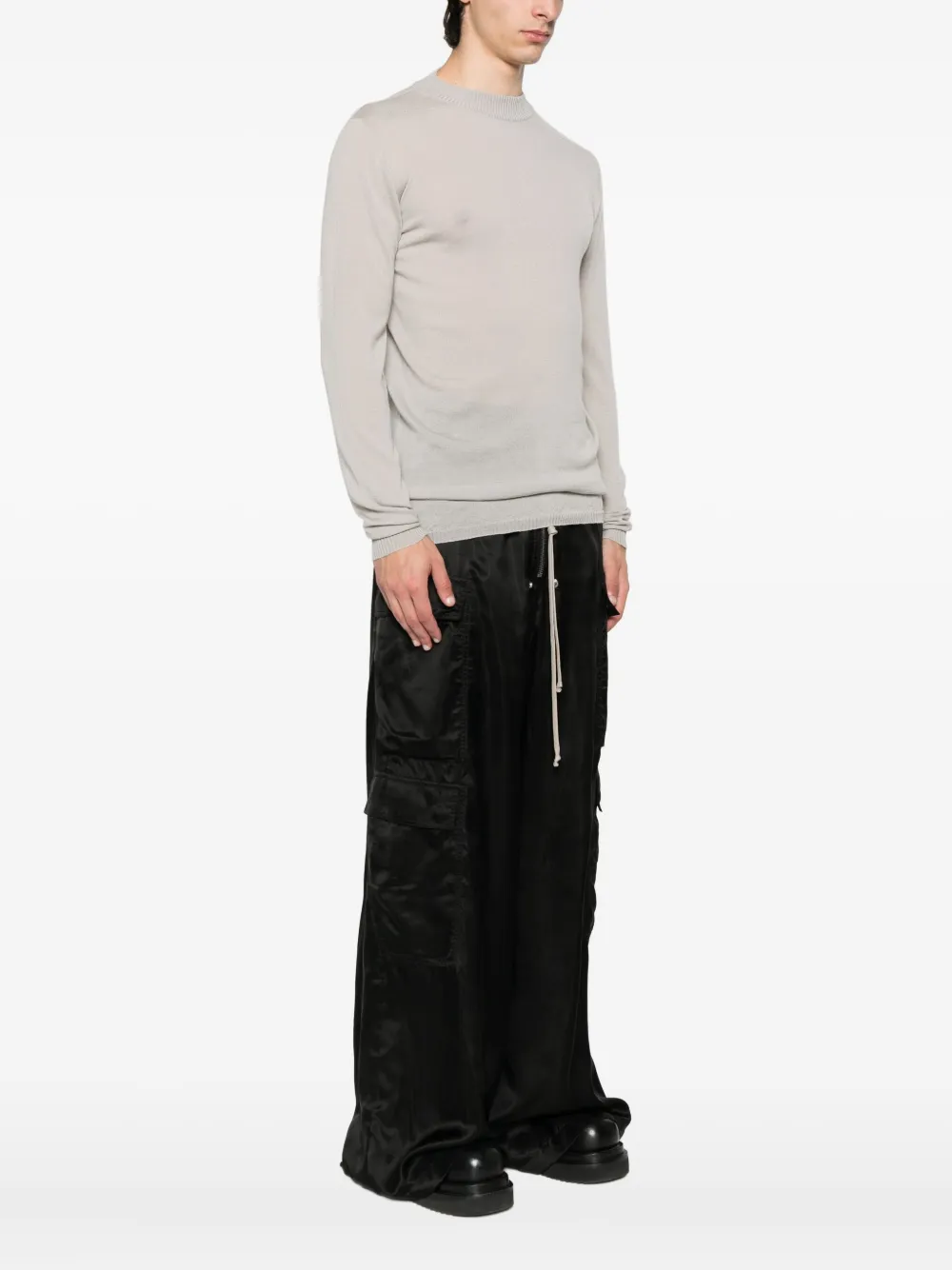 Rick Owens Wollen T-shirt met lange mouwen Grijs