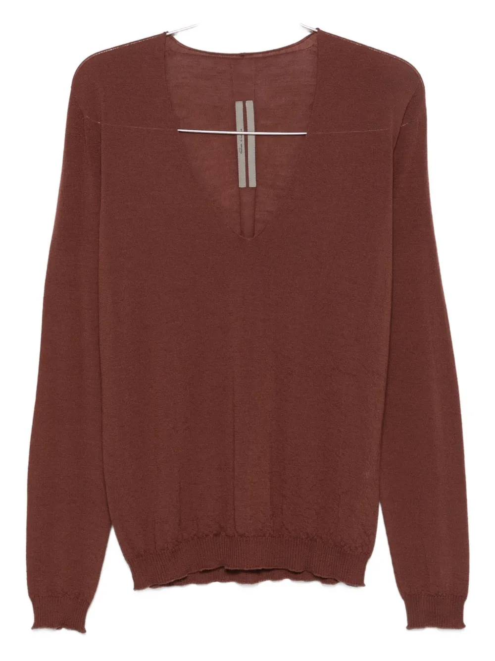 Rick Owens V-neck wool top Bruin