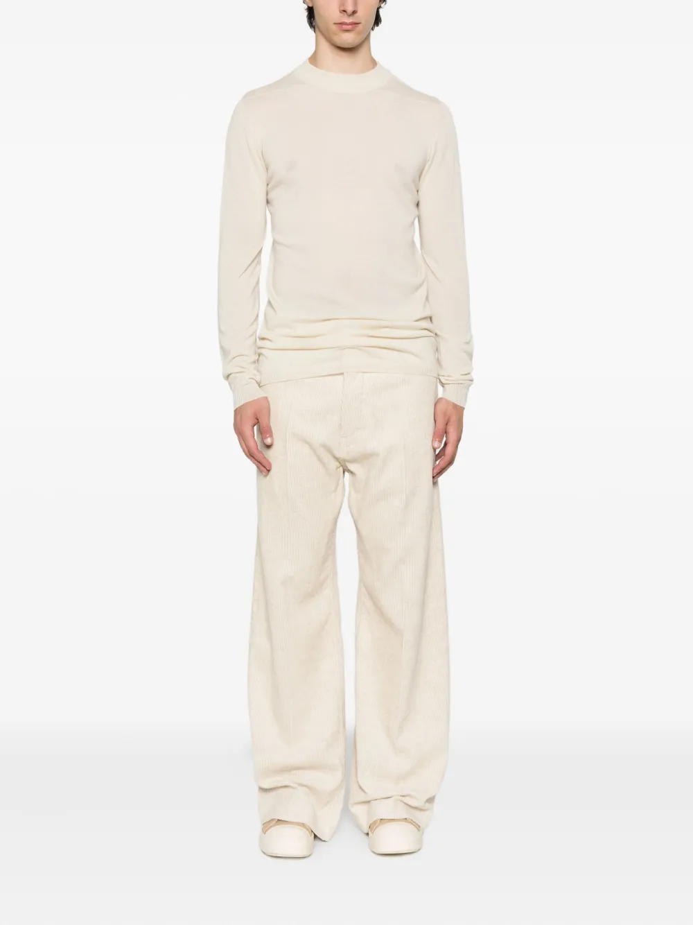 Rick Owens Wollen T-shirt met lange mouwen Beige
