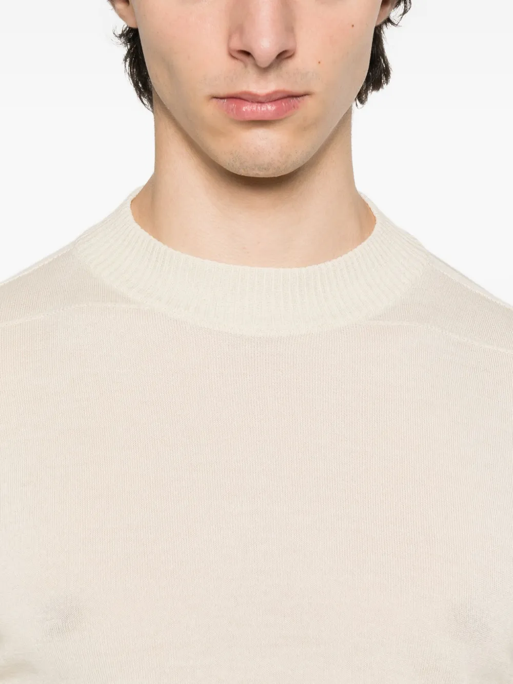 Rick Owens Wollen T-shirt met lange mouwen Beige