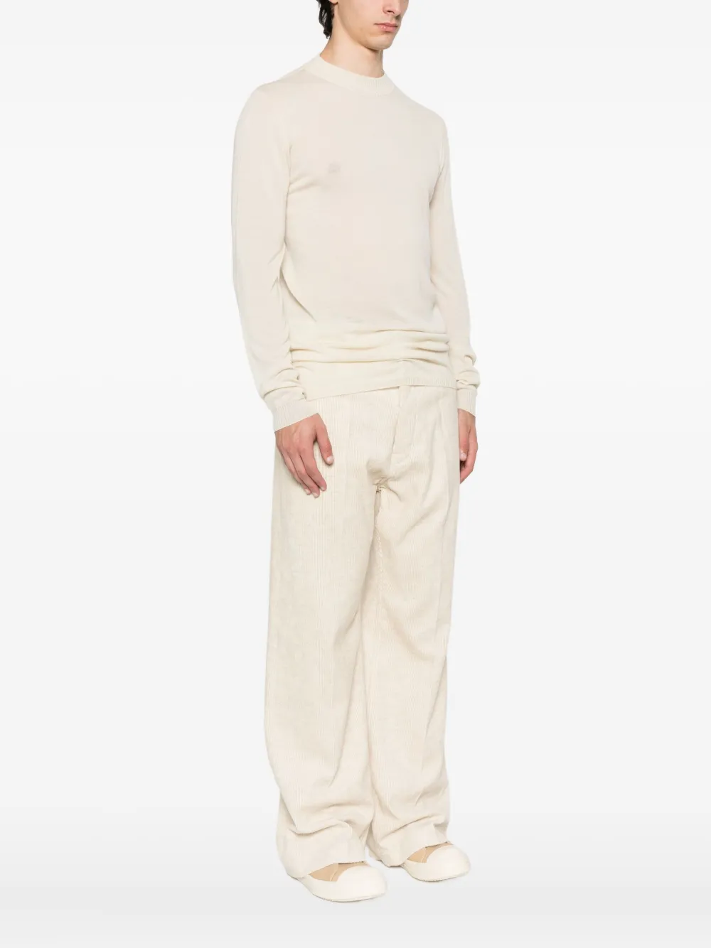 Rick Owens Wollen T-shirt met lange mouwen Beige