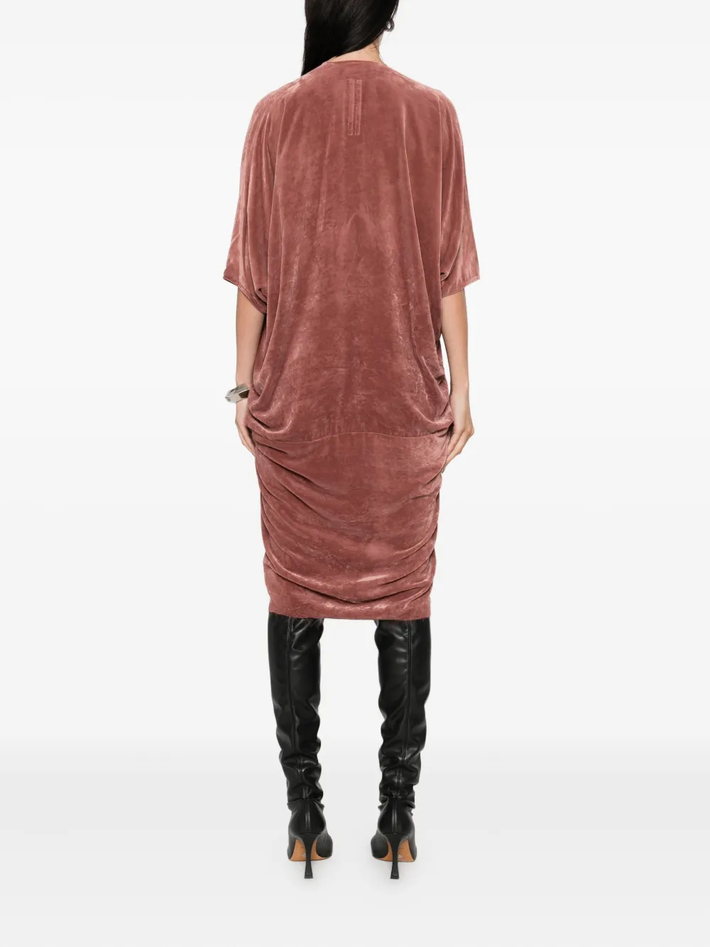 Rick Owens Concordians Kite velvet midi dress Roze