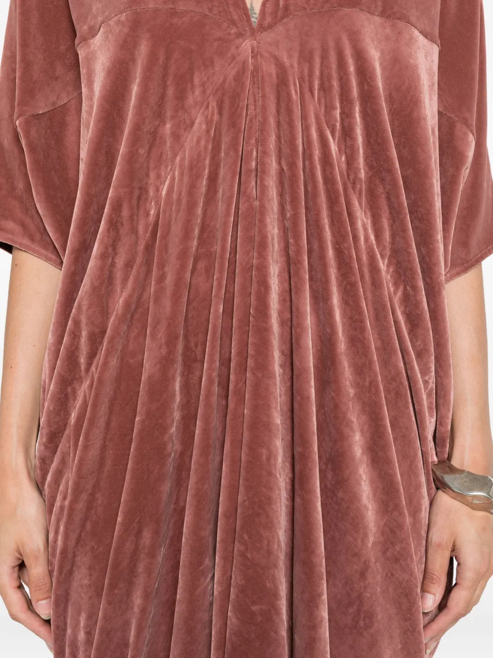 Rick Owens Concordians Kite velvet midi dress Roze