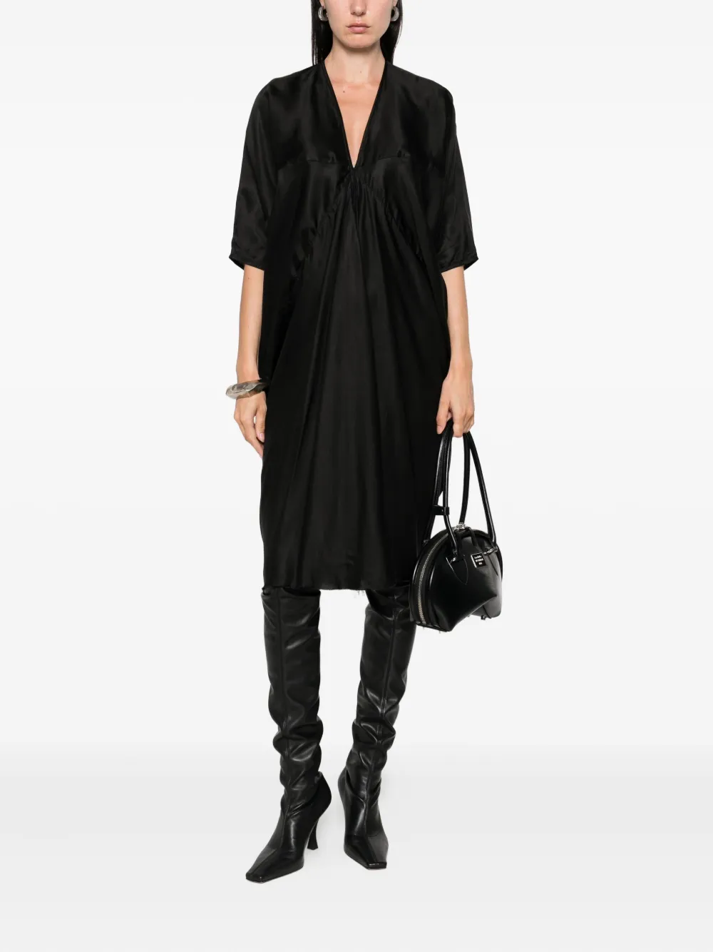 Rick Owens Concordians Kite midi dress Zwart