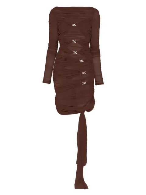 MACH & MACH crystal-embellished draped dress
