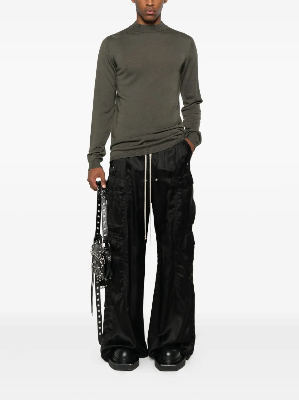 Rick Owens Lupetto high-neck wool sweater Groen