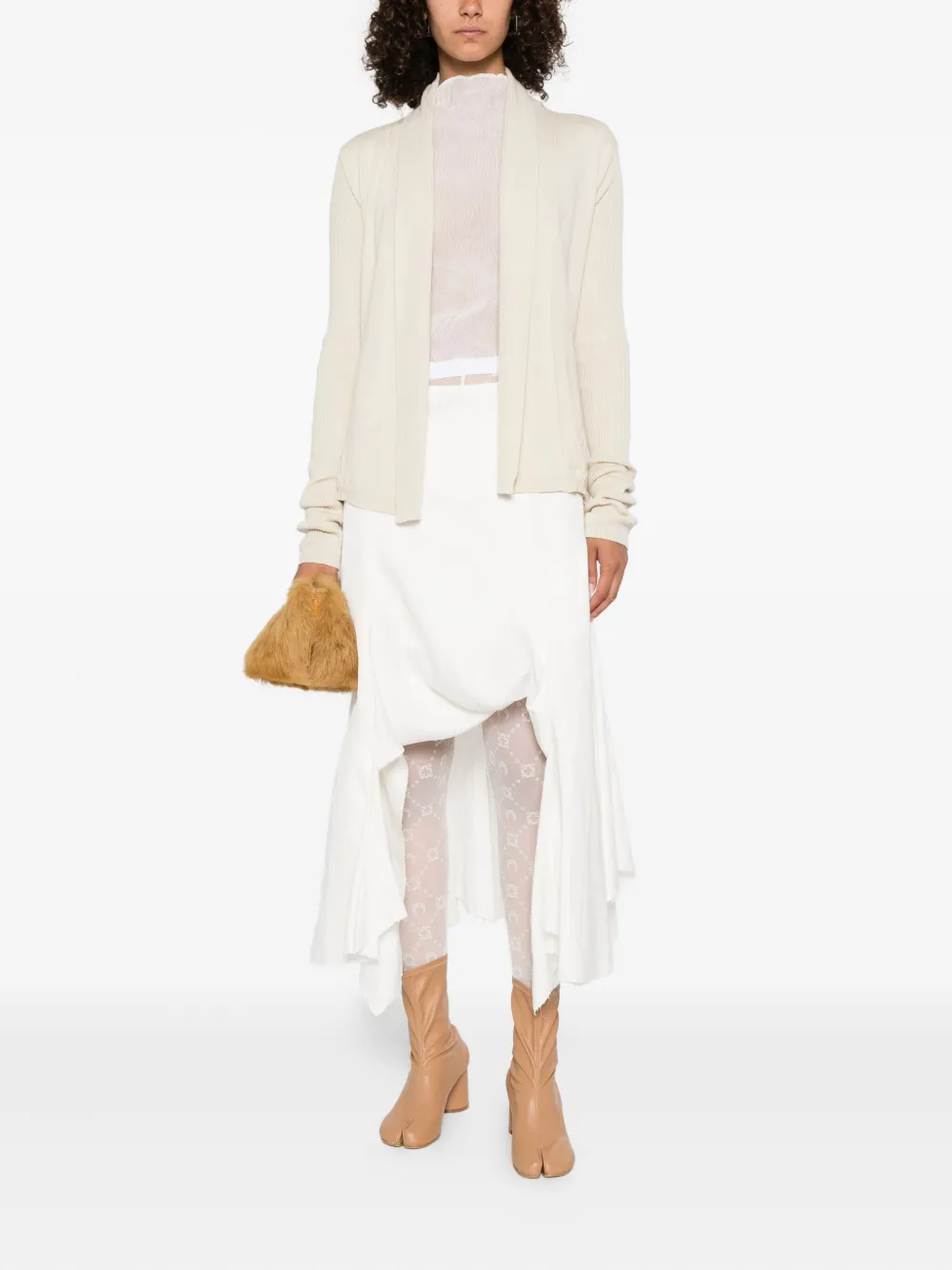 Rick Owens ribbed open-front cardigan Beige