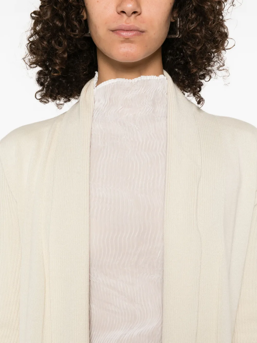 Rick Owens ribbed open-front cardigan Beige