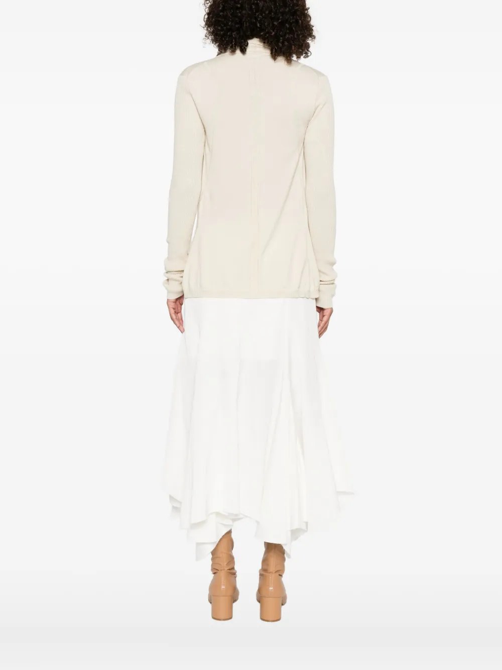 Rick Owens ribbed open-front cardigan Beige