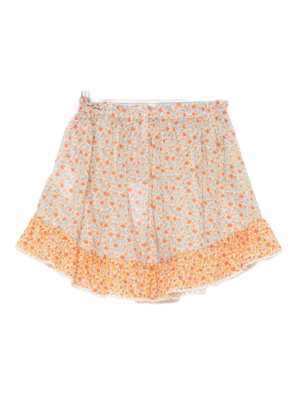 Zimmermann Floral-print Ruffled Skirt In Orange