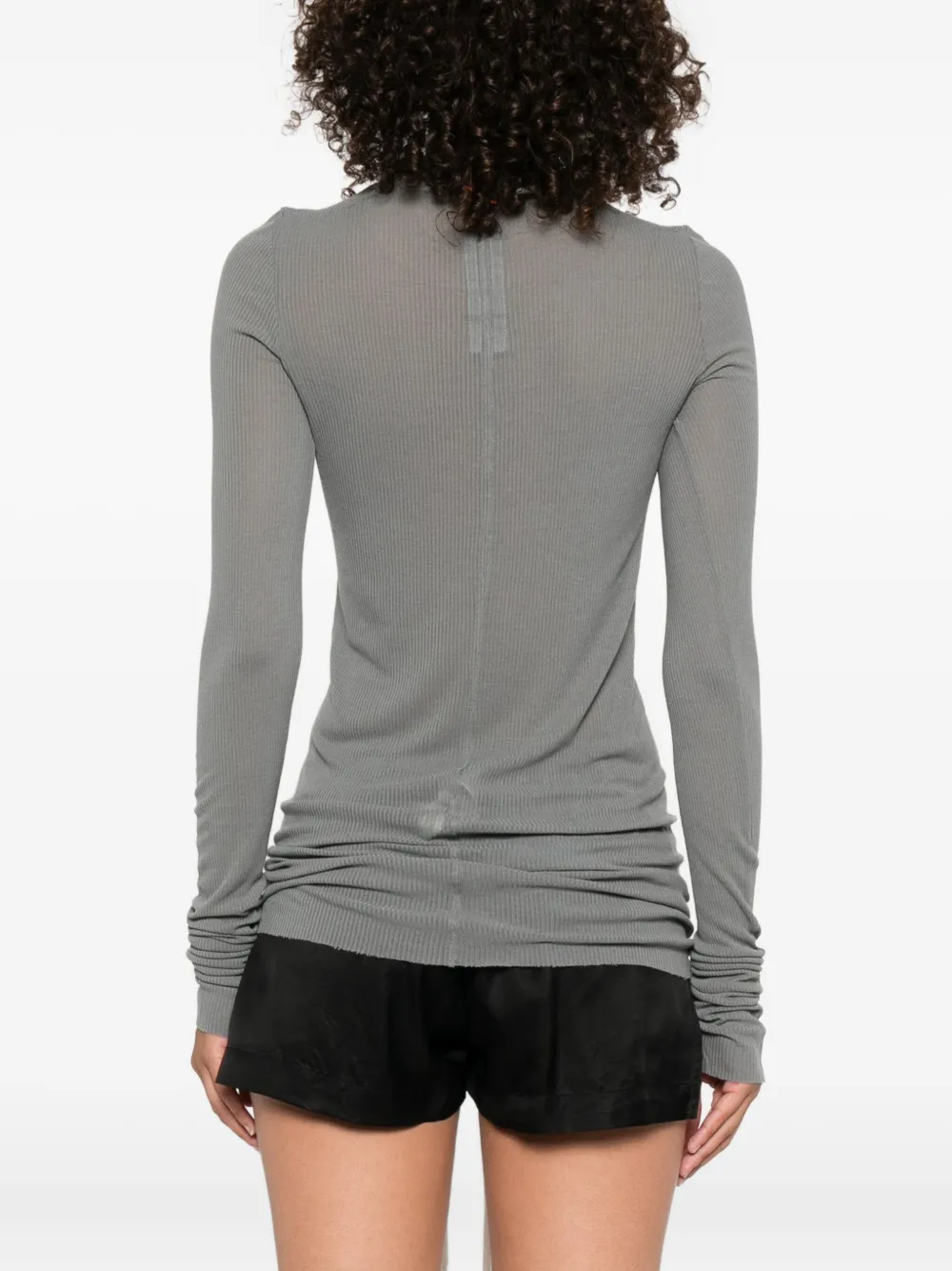 Rick Owens ribbed long-sleeve top Grijs