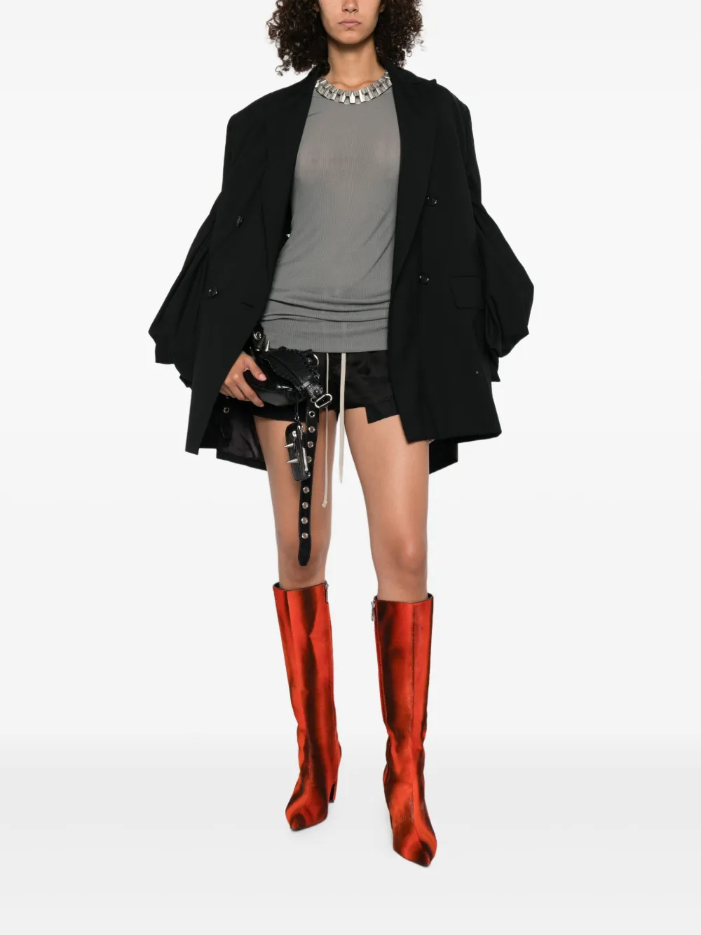 Rick Owens Geribbelde top - Grijs