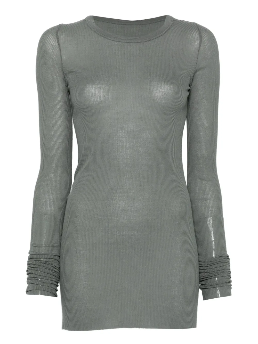 Rick Owens ribbed long-sleeve top Grijs
