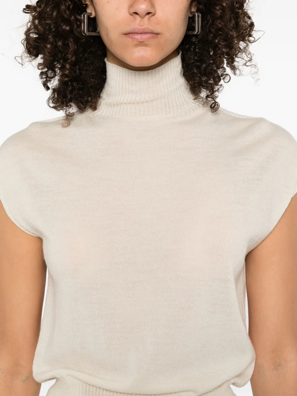 Rick Owens high-neck sleeveless top Beige