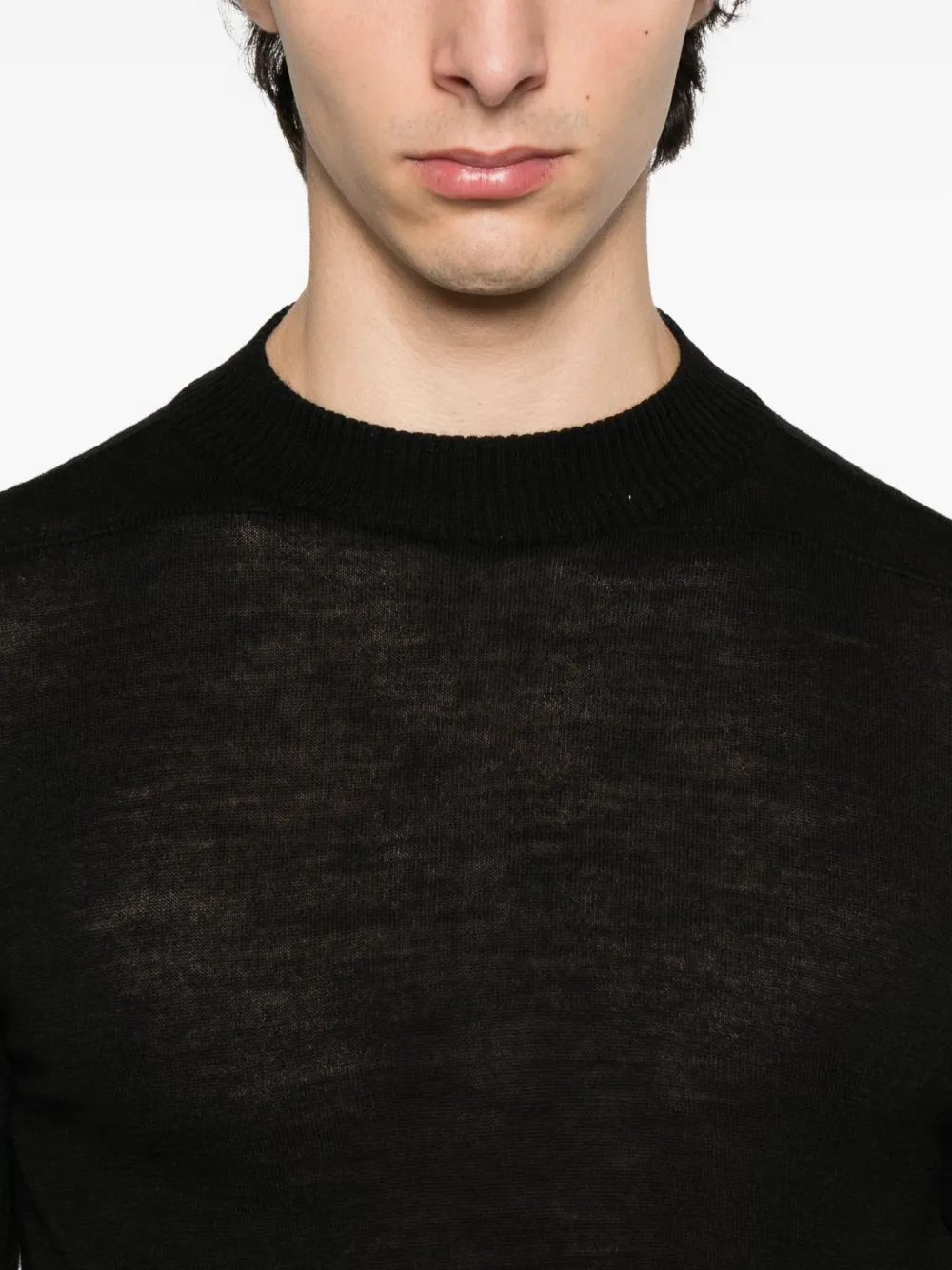 Rick Owens Wollen T-shirt met lange mouwen Zwart