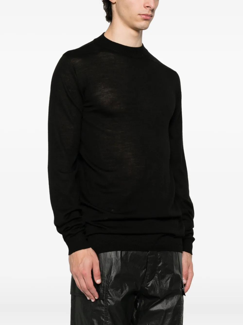 Rick Owens Wollen T-shirt met lange mouwen Zwart