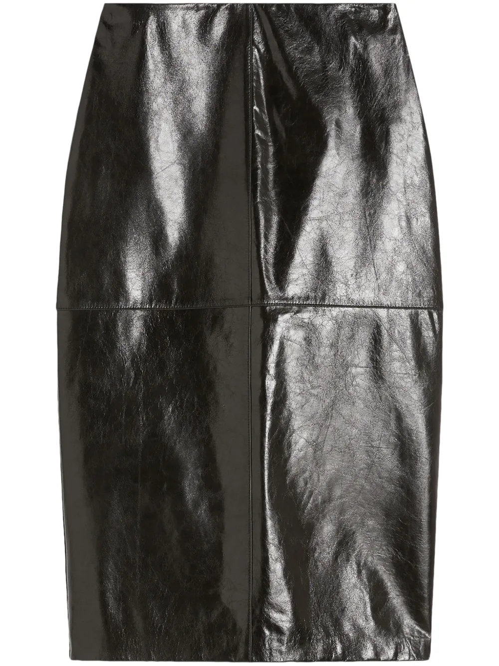 Max Mara Panelled Leather Skirt In Animal Print