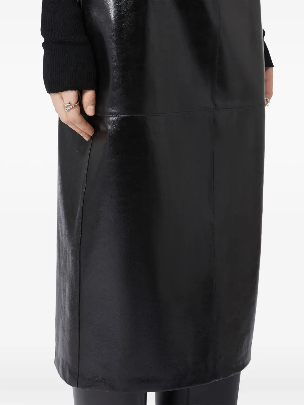 Max Mara Panelled Leather Skirt In Animal Print