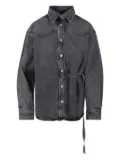 Haikure button-fastening tie-waist shirt - Grey