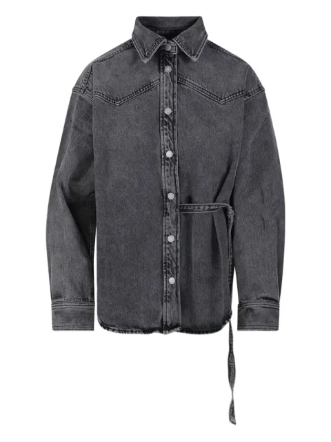 Haikure button-fastening tie-waist shirt