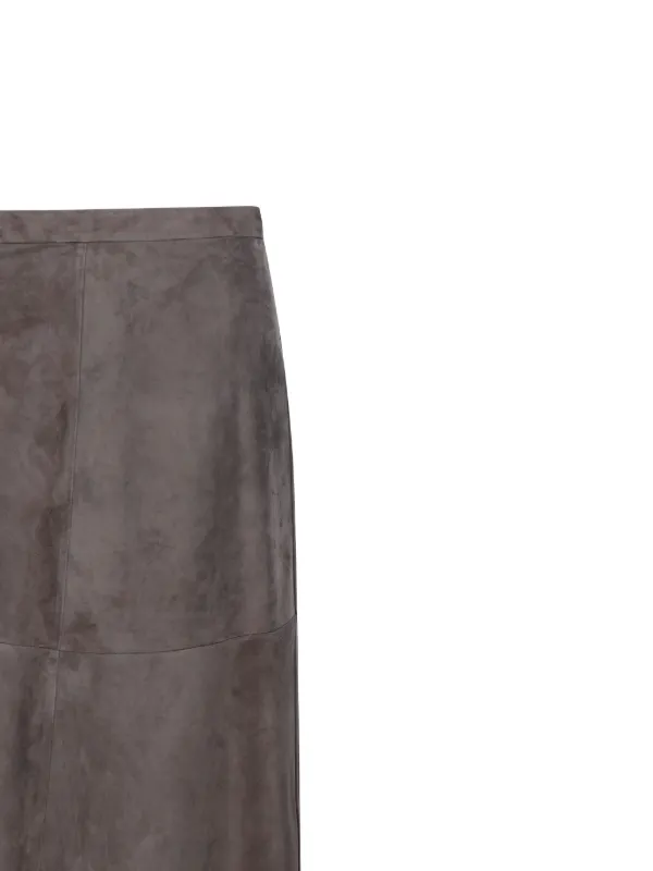 S Max Mara エス マックスマーラ スエード Aライン スカート S Max Mara スエード Aラインスカート | グレー | FARFETCH JP