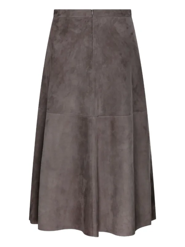 S Max Mara エス マックスマーラ スエード Aライン スカート S Max Mara スエード Aラインスカート | グレー | FARFETCH JP