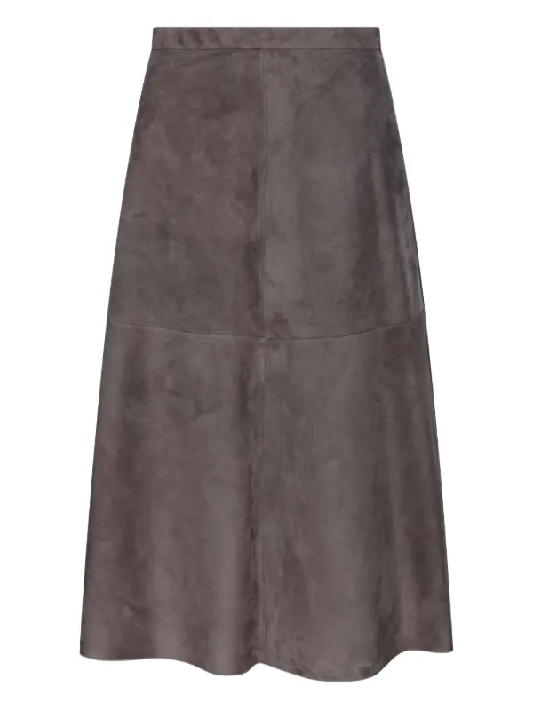 S Max Mara エス マックスマーラ スエード Aライン スカート S Max Mara スエード Aラインスカート | グレー | FARFETCH JP
