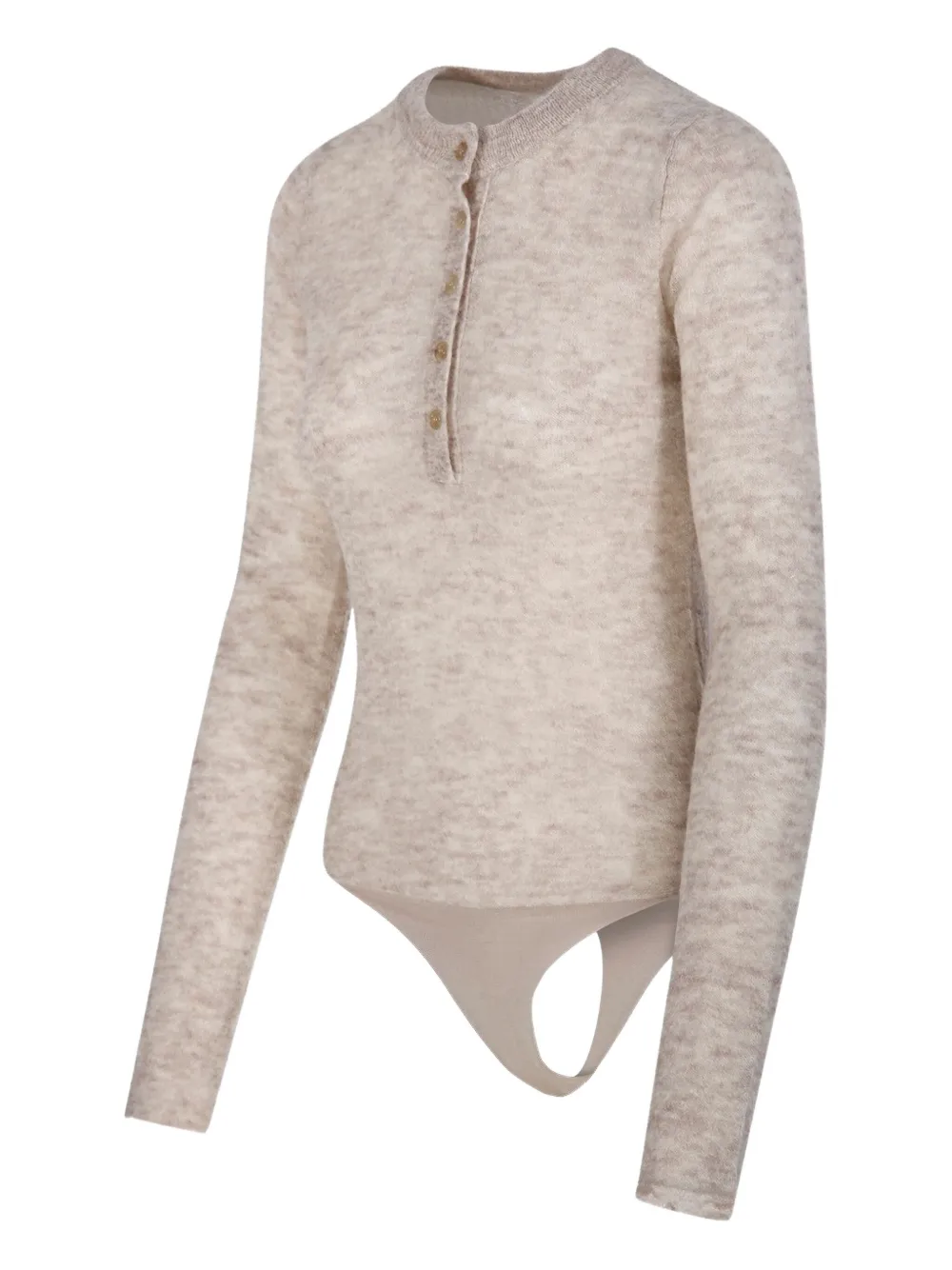 Haikure Body met lange mouwen en knopen Beige
